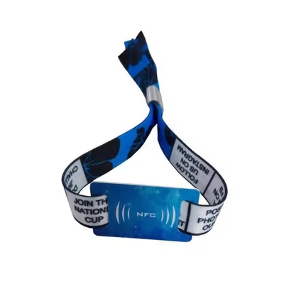 kopen Verstelbare aangepaste NFC polsband Stof geweven RFID slimme polsband voor evenementen online manufacture