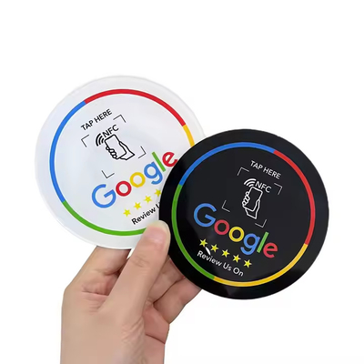 Custom 100*100mm Epoxy Google Review NFC Sticke Table Tag Voor Yelp Tripadvisor