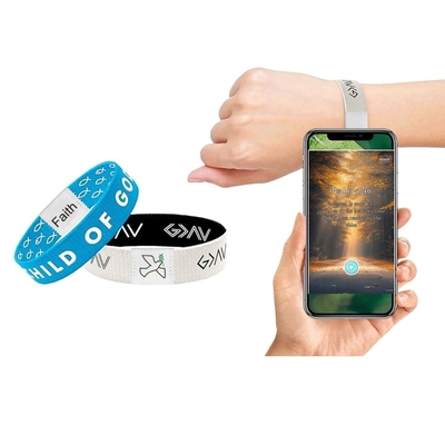 Stof Stretch Bijbelvers Armbanden Met NFC RFID Stof Elastische Armbanden
