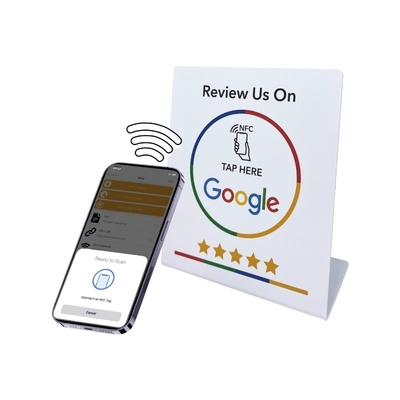Aanpasbare NFC-stand Social Media Review NFC PVC Google Review Card Menu Display Stand